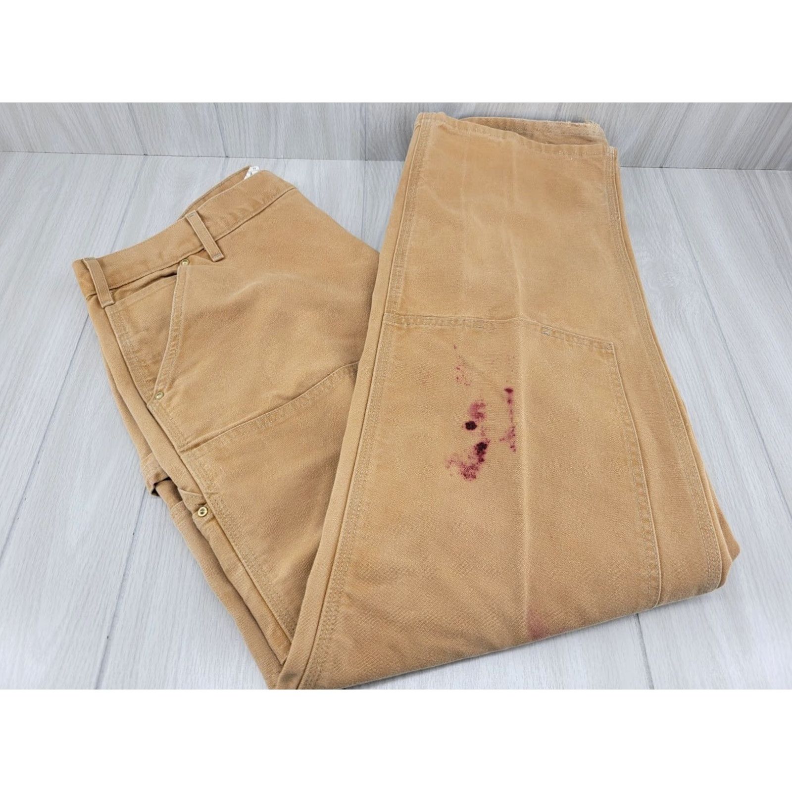 Carhartt VTG Carhartt DBL Knee Pants size 40x32 USA Washed Duck Canvas Workwear Carpenter Regular 100% Cotton Brown Mens Pants Size US 40 / EU 56 - 2 Thumbnail