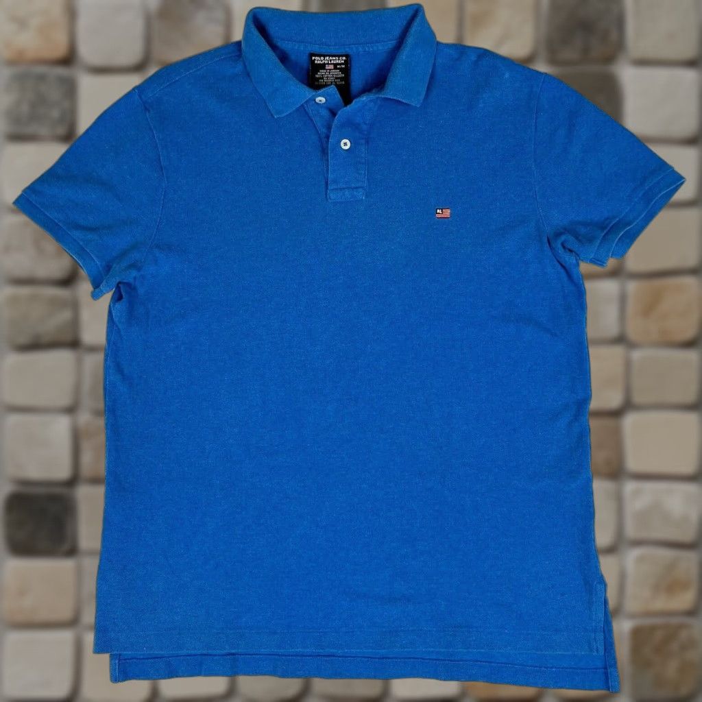Vintage VINTAGE Polo Jeans Co. Ralph Lauren Polo Shirt Men’s Blue 90s SZ M Regular Short Sleeve Embroidered Logo Size US M / EU 48-50 / 2 - 1 Thumbnail