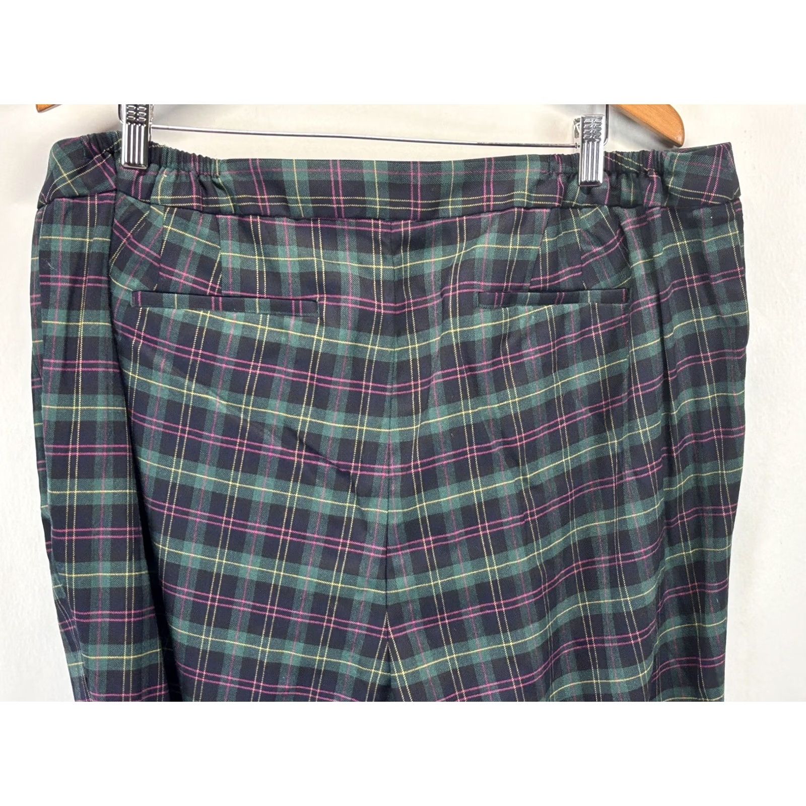 Talbots Talbots Hampshire Pants 22W Plus Wool Blend Elastic Sides Ankle Tartan NEW! Size 40" / US 18 - 4 Thumbnail