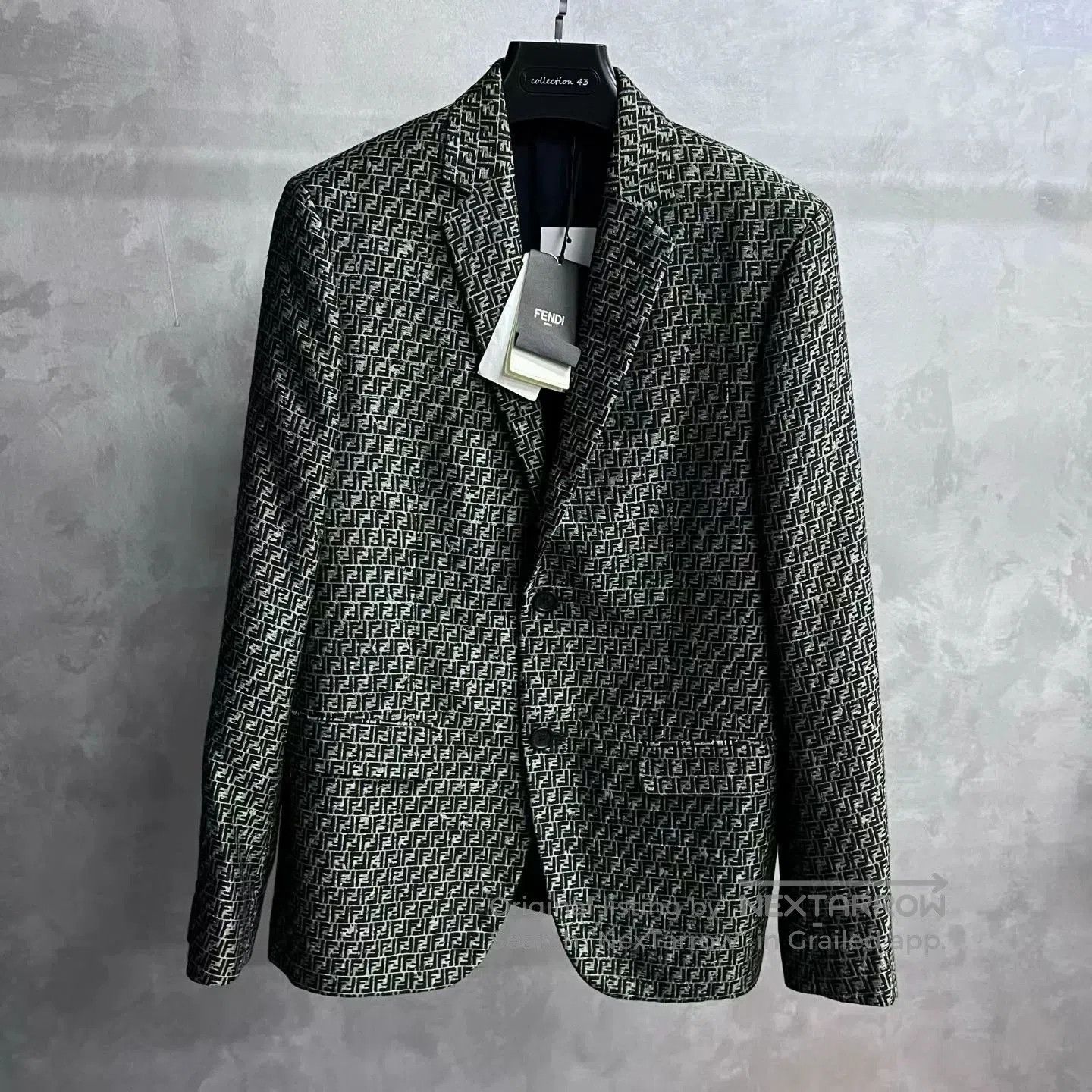 Fendi fendi gray floral long-sleeve blazer jacket. Size US M / EU 48-50 / 2 - 1 Thumbnail