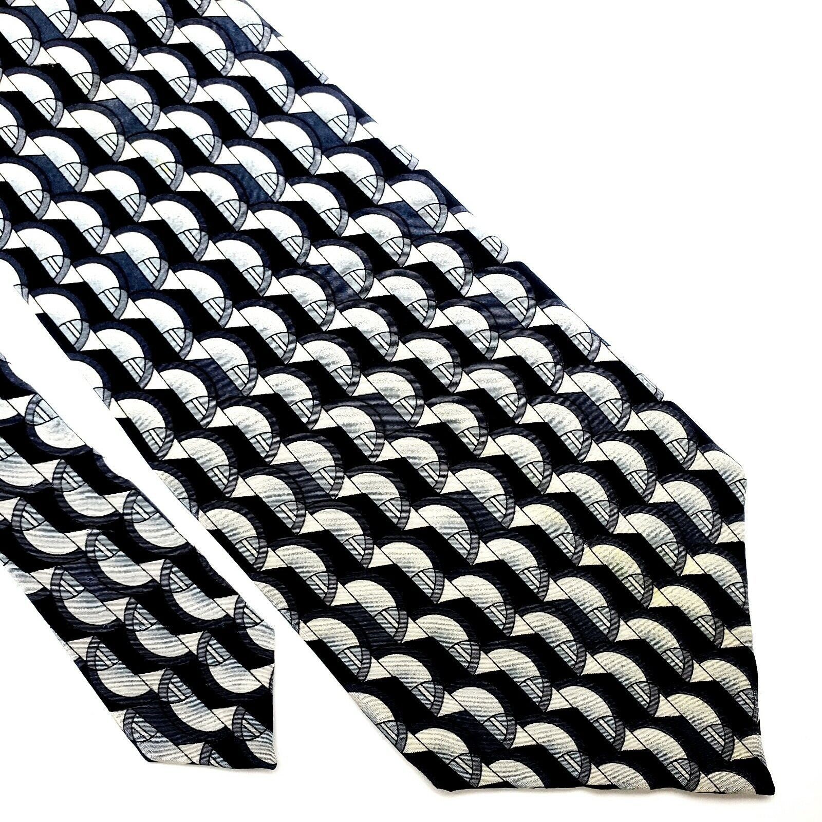 Grateful Dead J Garcia Blue Silk Tie Collection 10 Curves and Lines Print Size ONE SIZE - 1 Thumbnail