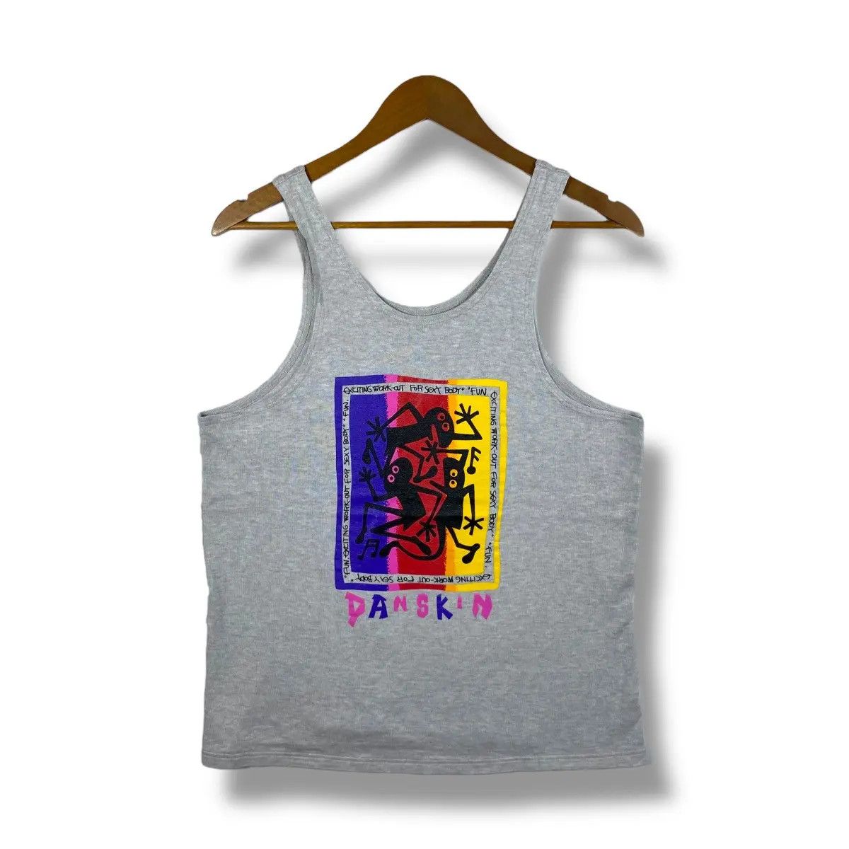 Vintage Vintage 90's DANSKIN Pop Up Graphic Keith Haring Style Size US M / EU 48-50 / 2 - 1 Thumbnail