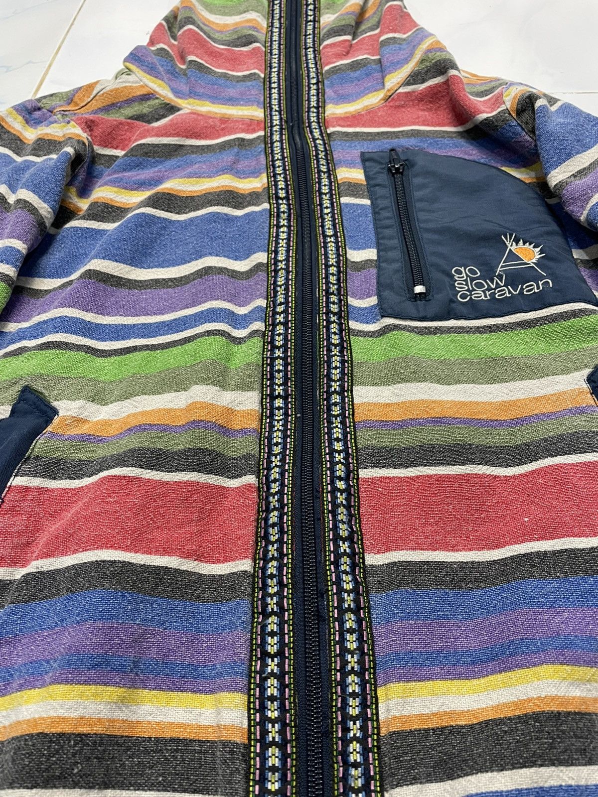 go slow caravan Go Slow Caravan Stripe Colorful Full Zip Hooded Jacket Size US M / EU 48-50 / 2 - 3 Thumbnail