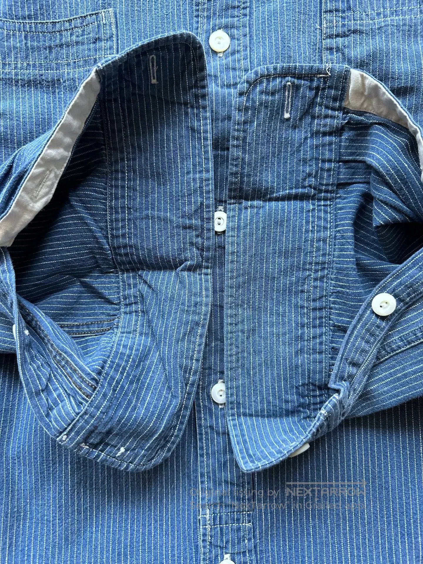 RRL Ralph Lauren RRL Indigo Wabash Striped Shirt. Size US M / EU 48-50 / 2 - 5 Thumbnail
