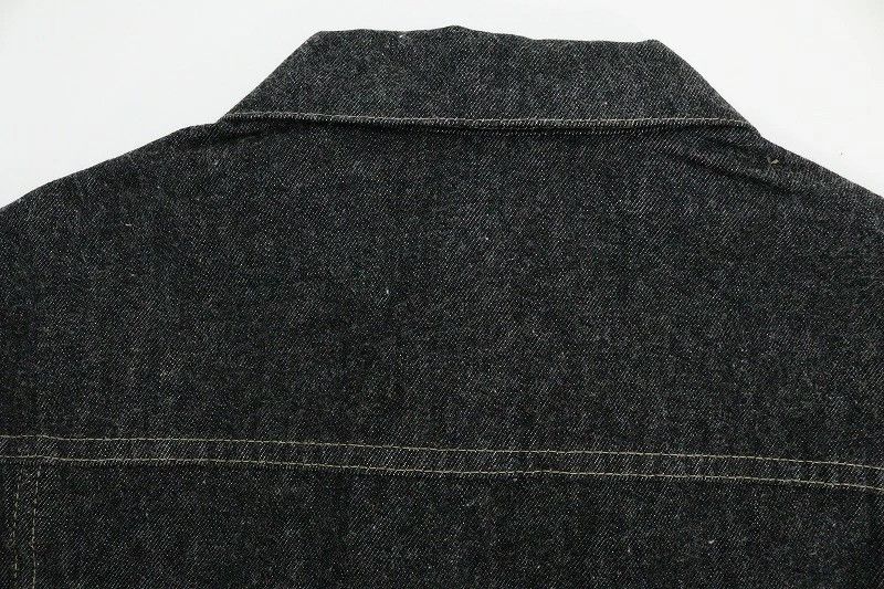 A.PRESSE A. PRESSE Black Denim Trucker Jacket AP-1002 Cotton Black Size US M / EU 48-50 / 2 - 14 Thumbnail