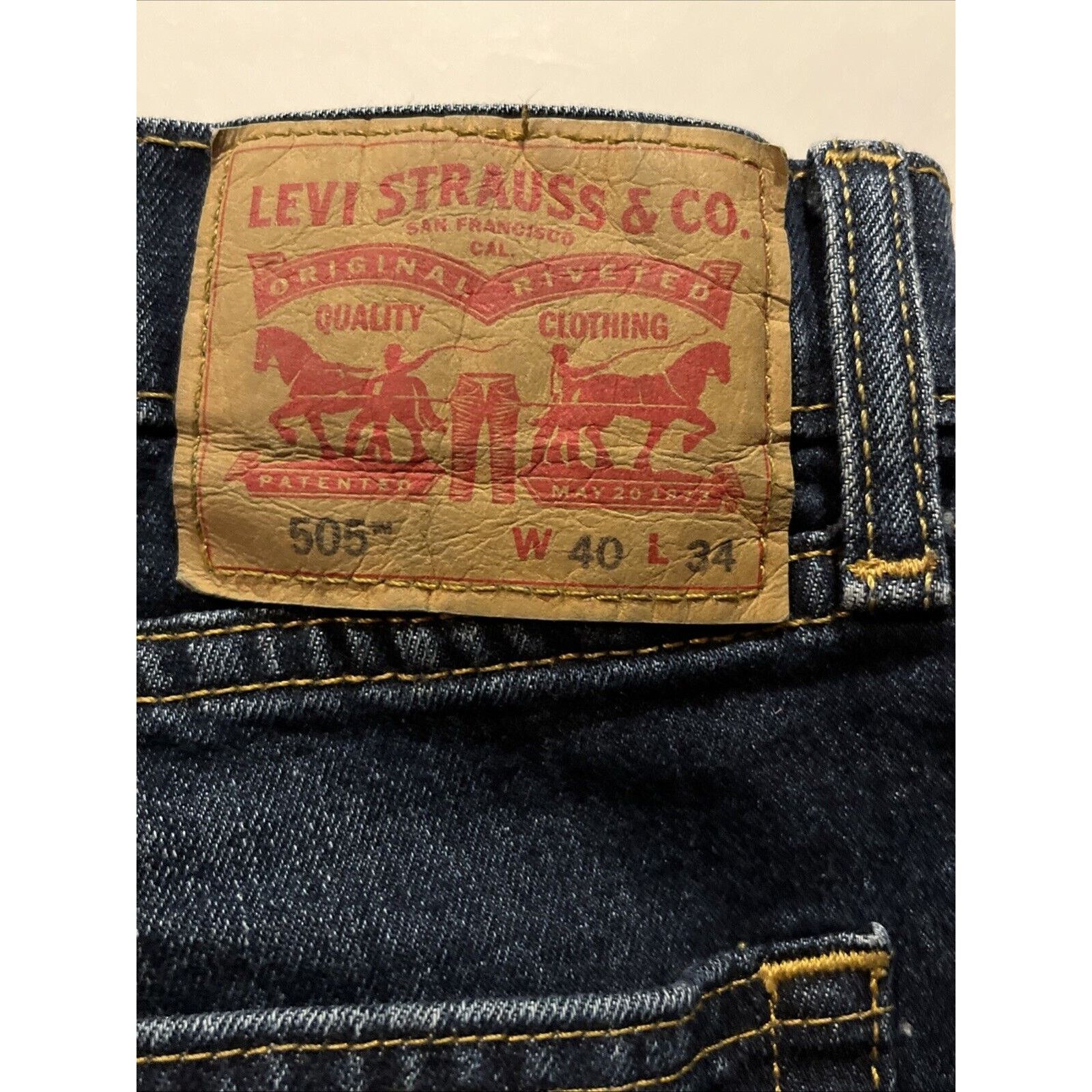 Levi's Levi’s 505 Jeans Men 38x34 Dark Wash Denim Pants Cotton Blue Size US 38 / EU 54 - 3 Thumbnail