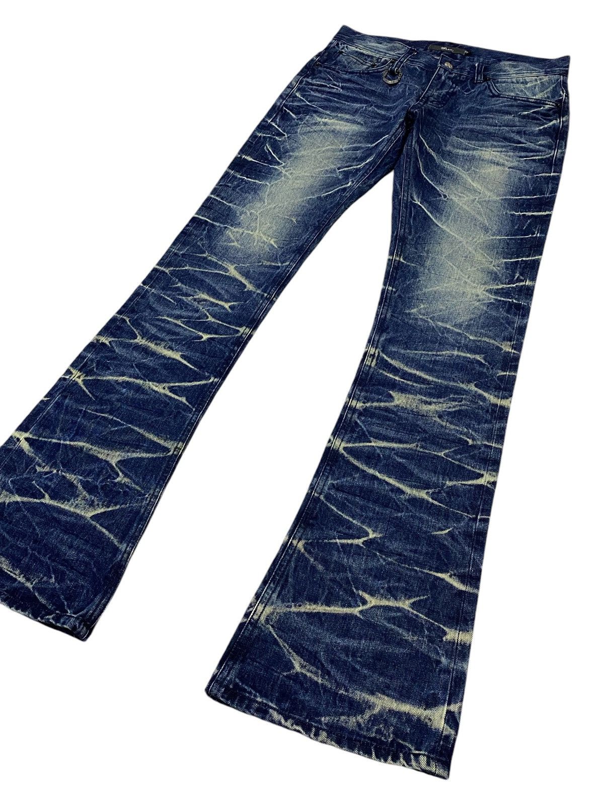 Hysteric Glamour Japanese Brand “MIDAS” Low Rise Glitter Splash BootCut Jeans Size US 30 / EU 46 - 10 Thumbnail
