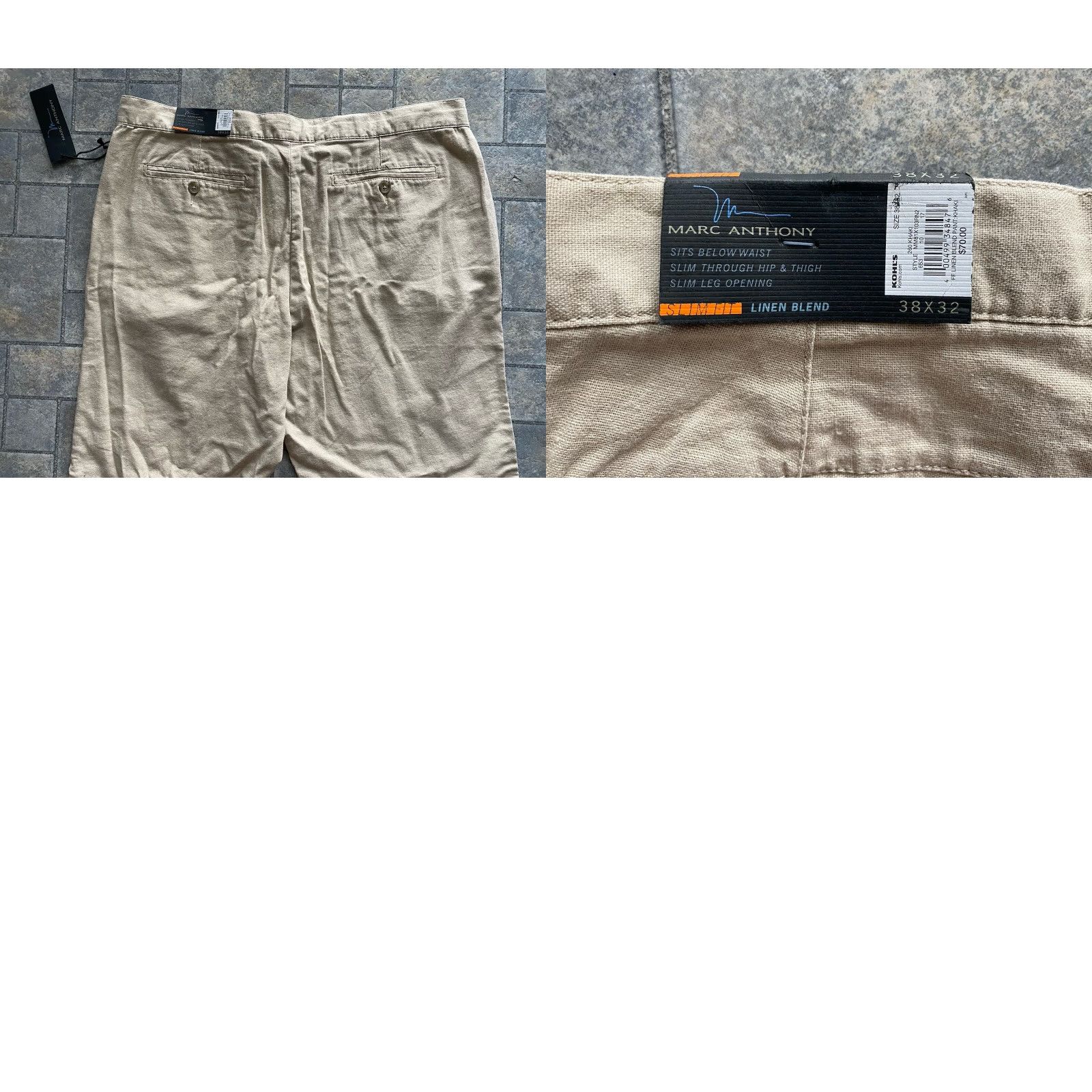 Vintage Marc Anthony Pants Men Slim Beige 38x32 Linen Blend Khakis NEW WITH TAGS Size US 38 / EU 54 - 9 Thumbnail