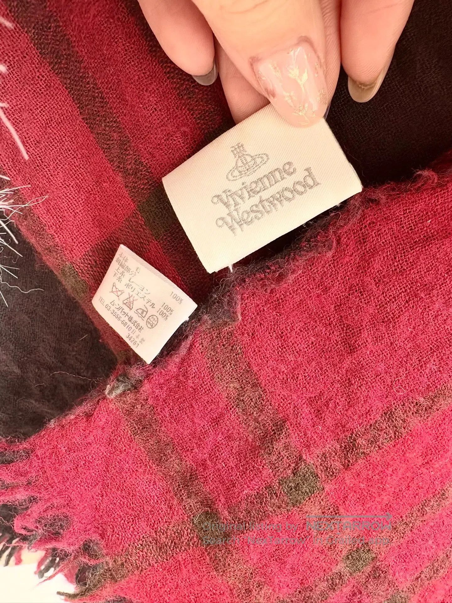 Vivienne Westwood Vivienne Westwood Red Brown Plaid Saturn Scarf. Size ONE SIZE - 7 Thumbnail