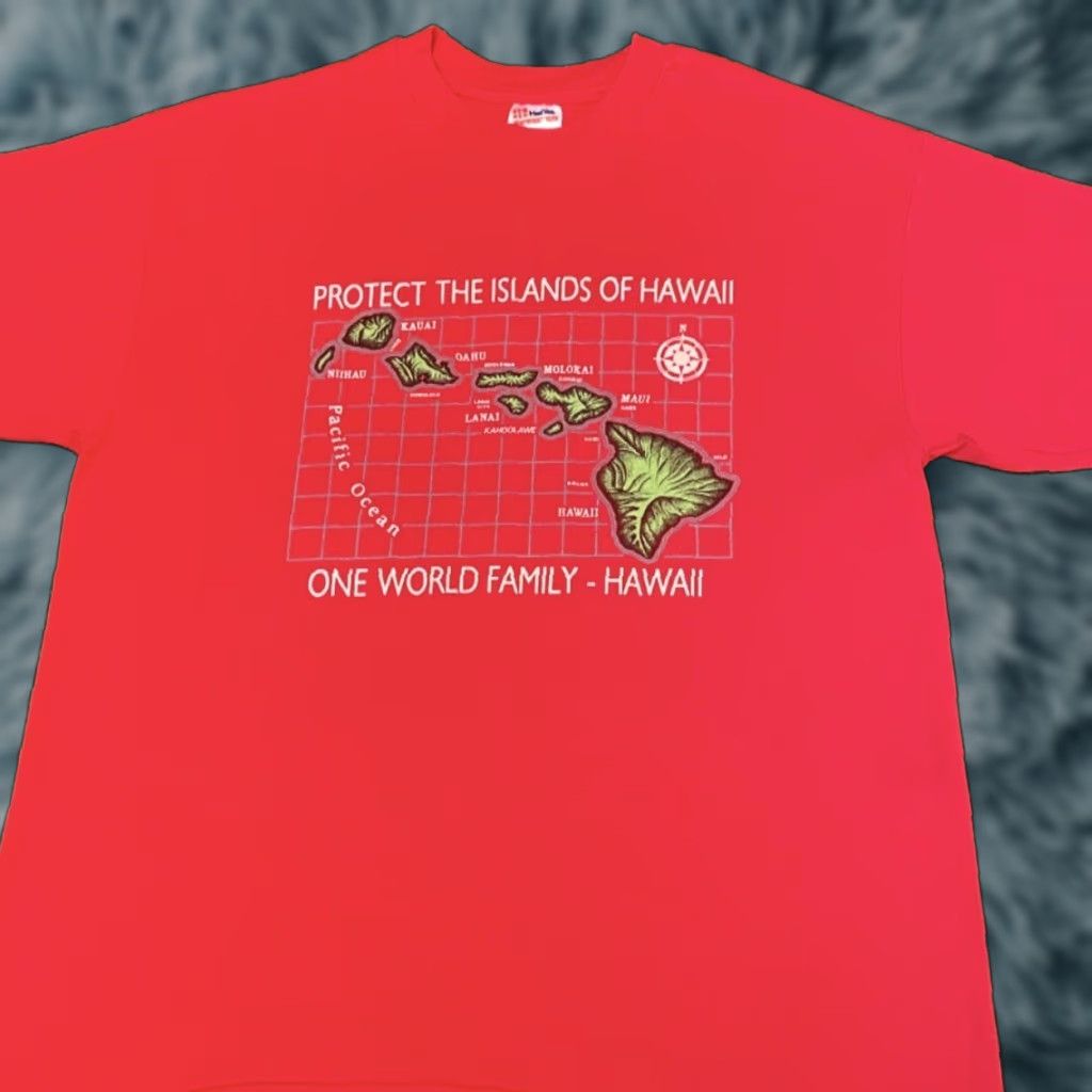 Vintage VINTAGE 80s 90s Protect Islands Of Hawaii Peace Nature VTG Shirt Mens XL Red 90s Mens T-Shirt Size US XL / EU 56 / 4 - 1 Thumbnail