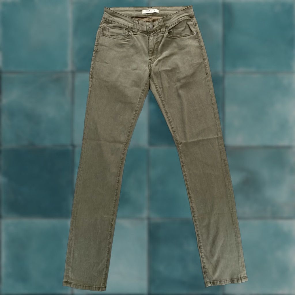 Vintage Fidelity Denim Torino Jeans Mens 29x34 Slim Fit Green Cedar Lumino Wash Denim Straight 5-Pocket Slim Mens Size US 29 - 1 Thumbnail
