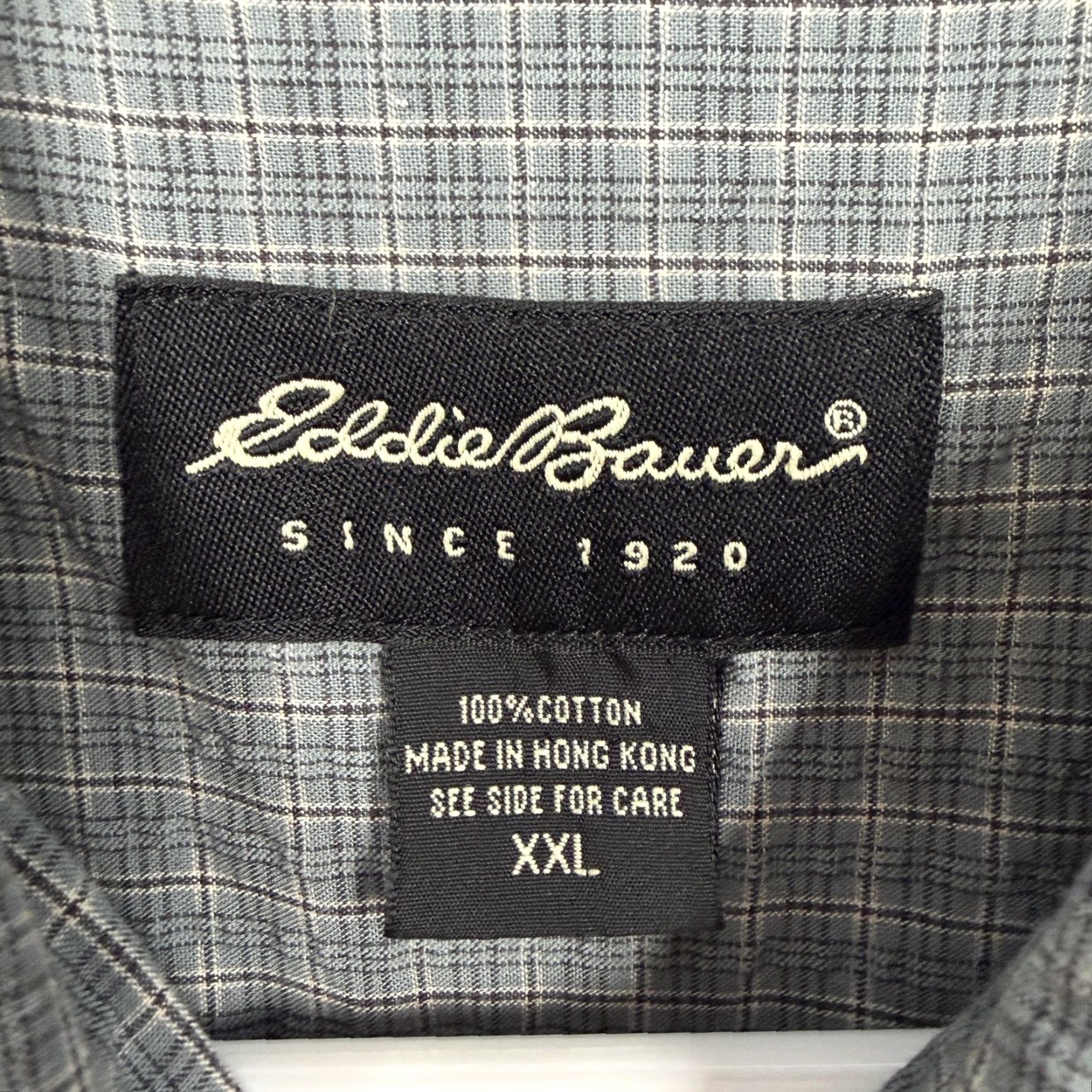 Eddie Bauer VINTAGE Eddie Bauer Shirt Mens 2XL Gray Plaid Cotton Button-Up Short Sleeve Casual Mensshirts Size US XXL / EU 58 / 5 - 4 Thumbnail