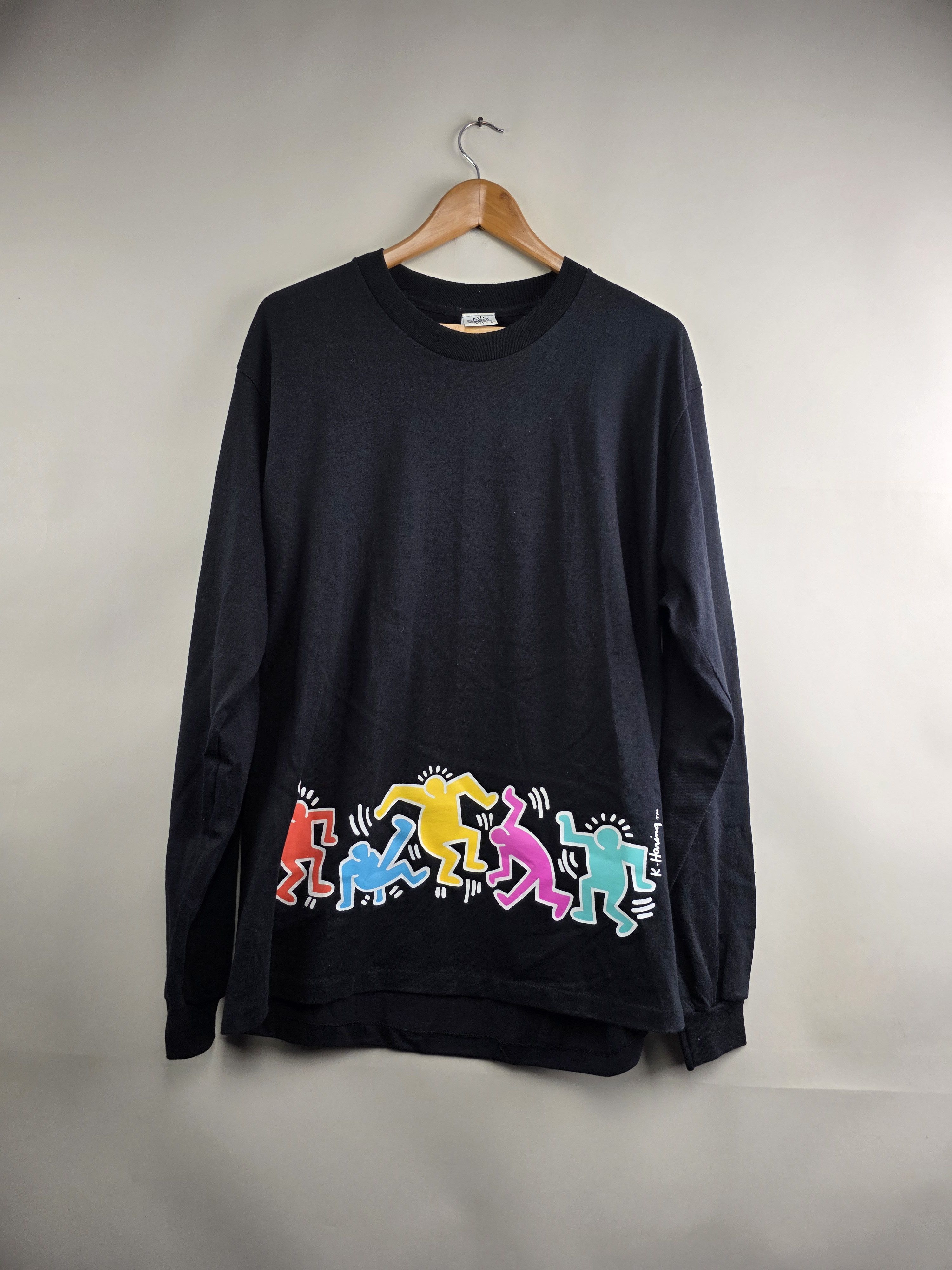 Keith Haring × Vintage 80s Keith Haring Pop Shop Long-sleeved Art tee L 21" 30" Size US L / EU 52-54 / 3 - 8 Thumbnail