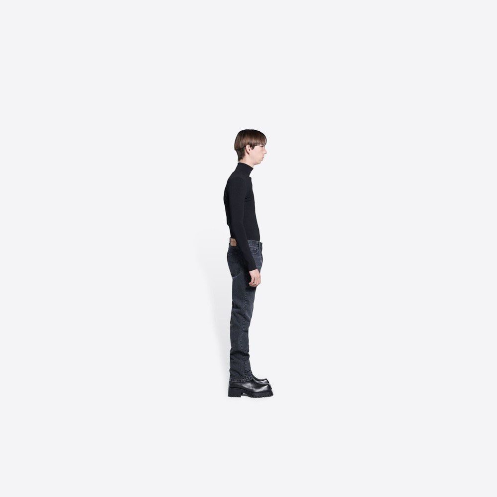 Balenciaga o1in1g0125 Year Of The Tiger Normal Fit Denim Pant Black Size US 29 - 4 Thumbnail