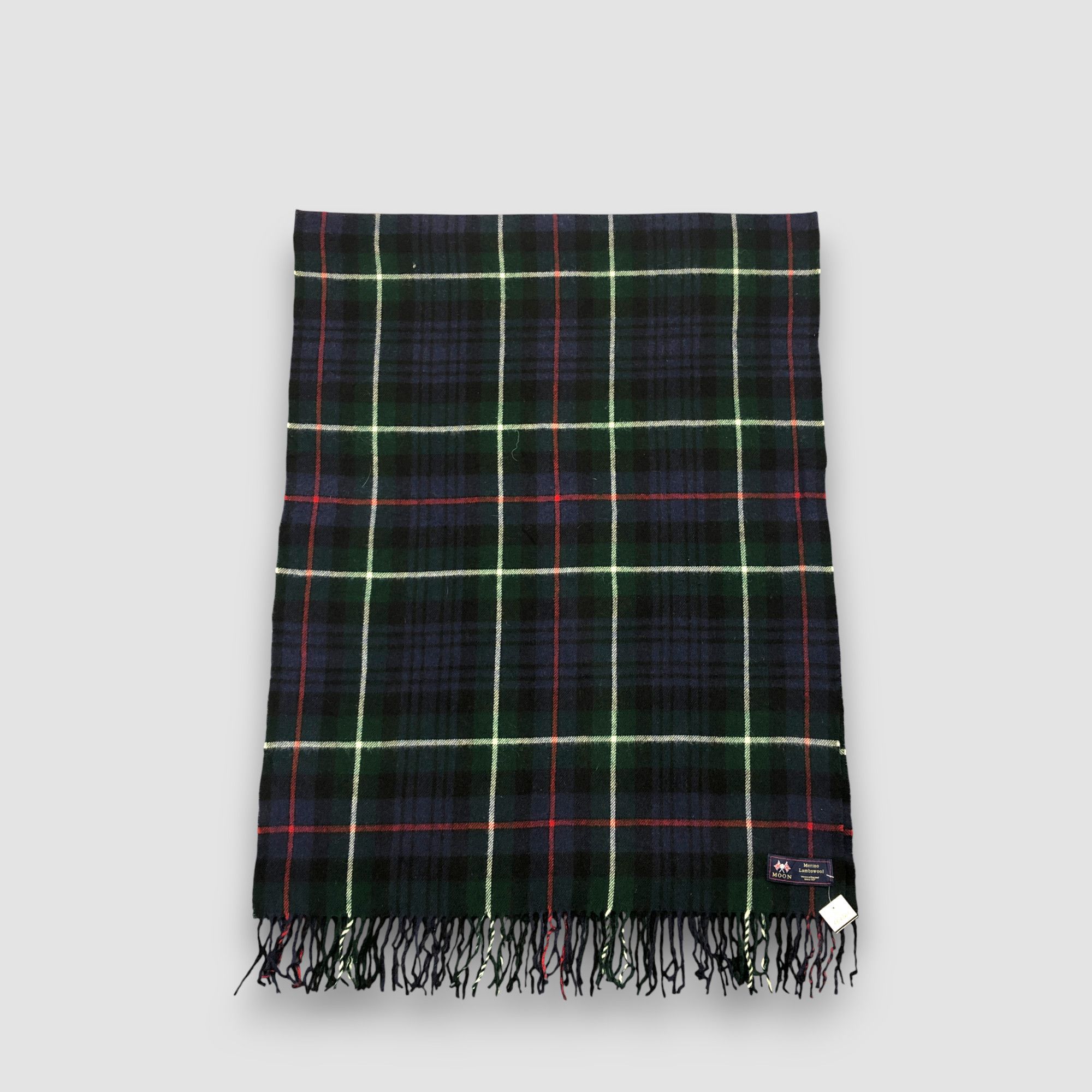 Vintage Vintage Moon Scarf Merino Wool Tartan Plaid Check Scarves Size ONE SIZE - 3 Thumbnail