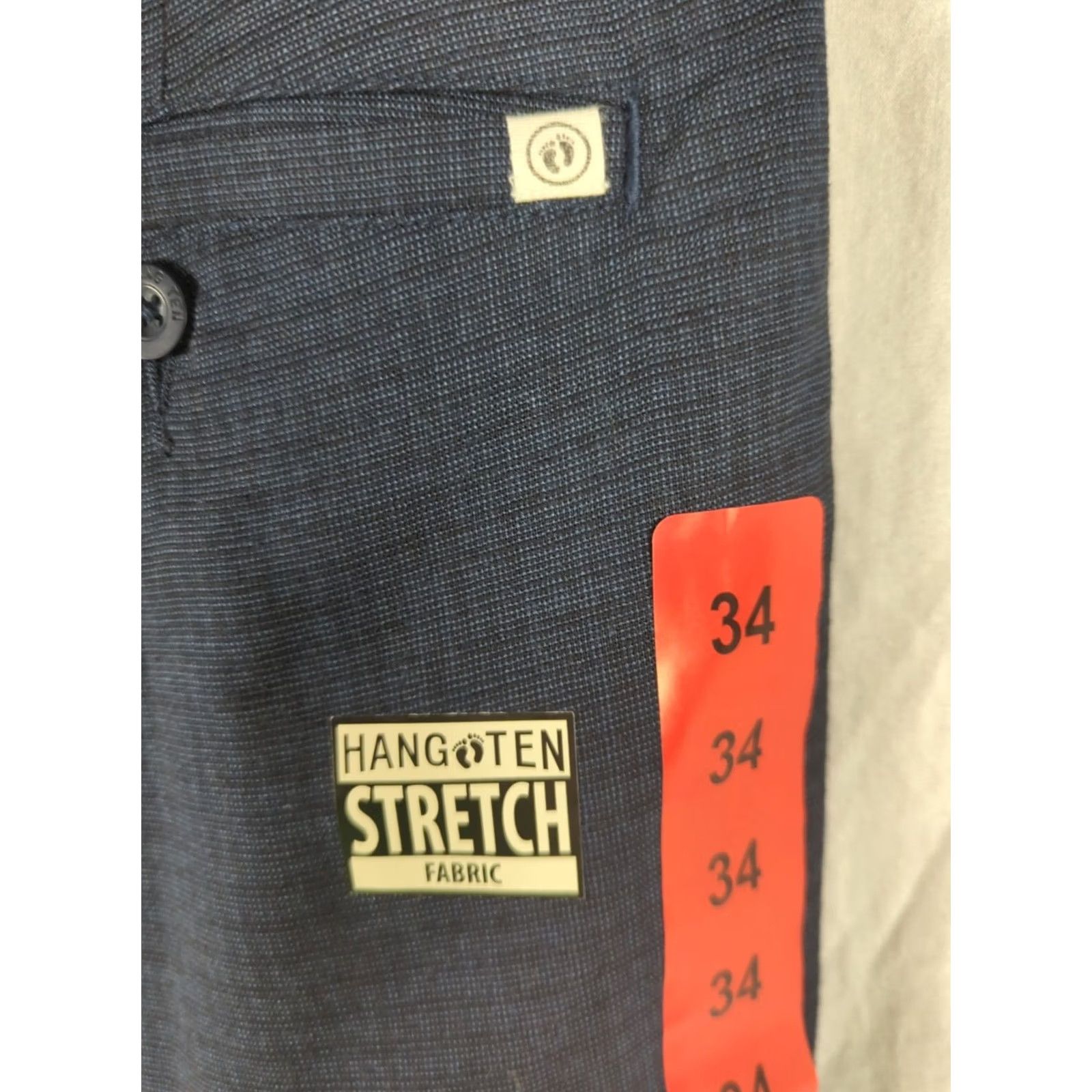 Hang Ten Hang Ten Mens Walk Shorts Regular 34 Dark Blue Stretch Polyester NWT Nautical Striped Lightweight Zip Pocket Casual Shorts Boys? Size US 34 / EU 50 - 7 Thumbnail