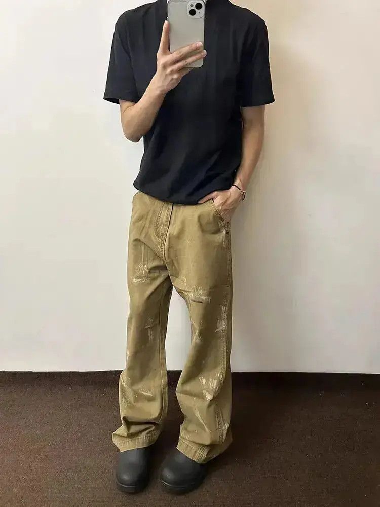 Japanese Brand High street vintage Y2K inked baggy work jeans Size US 30 / EU 46 - 6 Thumbnail