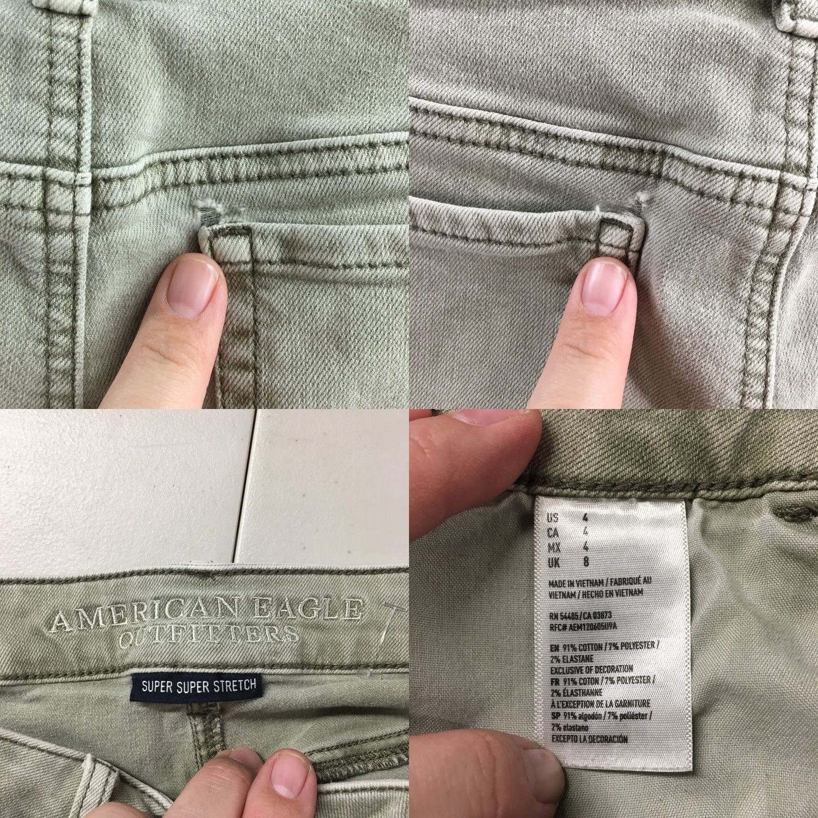 American Eagle Outfitters American Eagle Outfitters Cut-Off Shorts Womens 4 Green Gray Low Rise Stretch Denim Shorts Womens 4 Green Gray Stretch Vintage: No Size 27" / US 4 / IT 40 - 10 Thumbnail