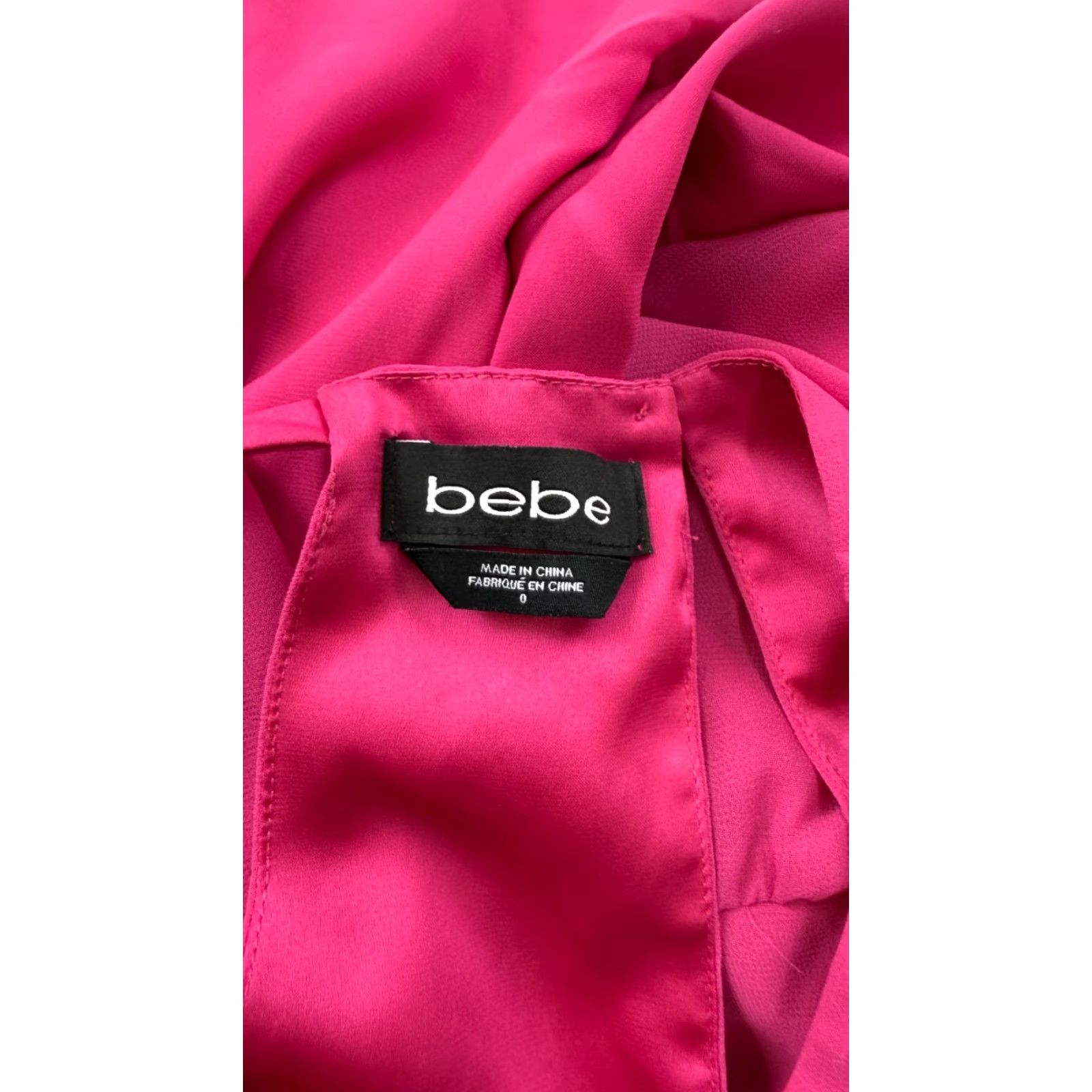 Bebe Bebe Dress Maxi Pink Halter Neck Sleeveless Back Zip Women's 0 Formal Chiffon High Low Solid Spring Summer Size XS / US 0-2 / IT 36-38 - 3 Thumbnail
