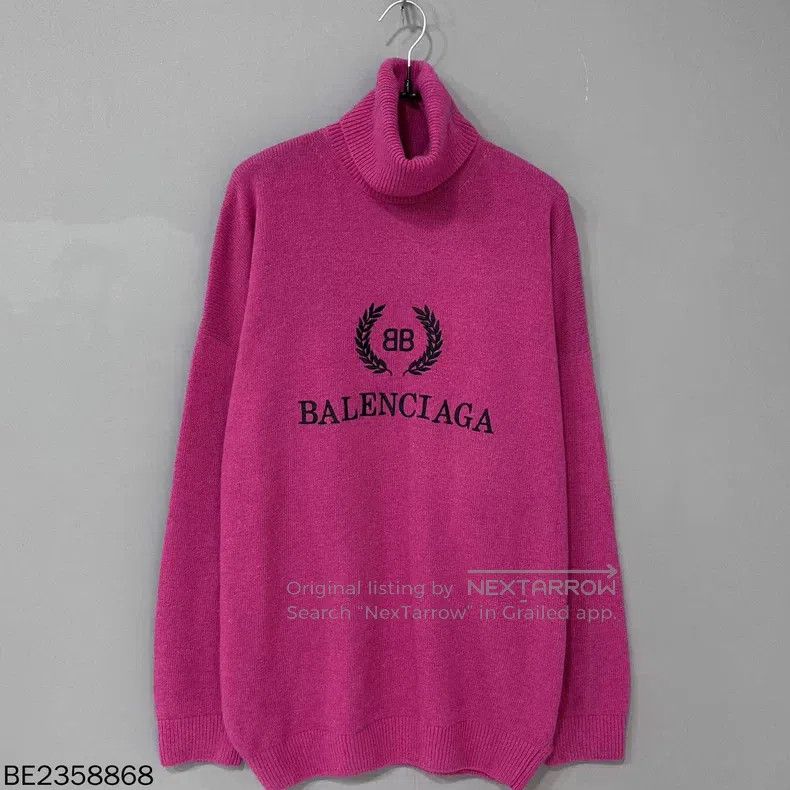 Balenciaga Balenciaga High-neck wheat sheaf logo cashmere sweater Size US M / EU 48-50 / 2 - 1 Thumbnail