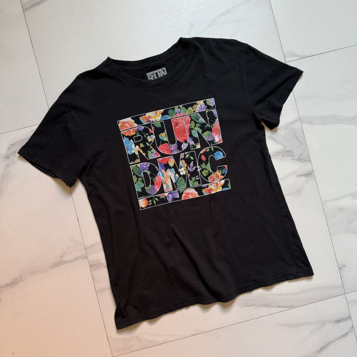 RUN DMC × Rap Tees RUN DMC Floral Logo T-Shirt Size M / US 6-8 / IT 42-44 - 3 Thumbnail
