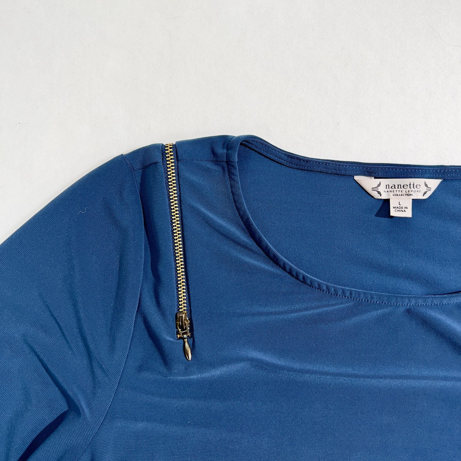 Nanette Lepore Nanette Lepore Collection Blouse Woman L Blue Zippers Size L / US 10 / IT 46 - 4 Thumbnail