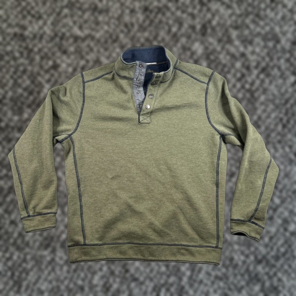 Tommy Bahama Tommy Bahama Reversible Long Sleeve Pullover Sweatshirt Shirt Men L Green Cotton Pullover Sweater Classic Designer Outdoor Fall Winter Spring Size US L / EU 52-54 / 3 - 1 Thumbnail