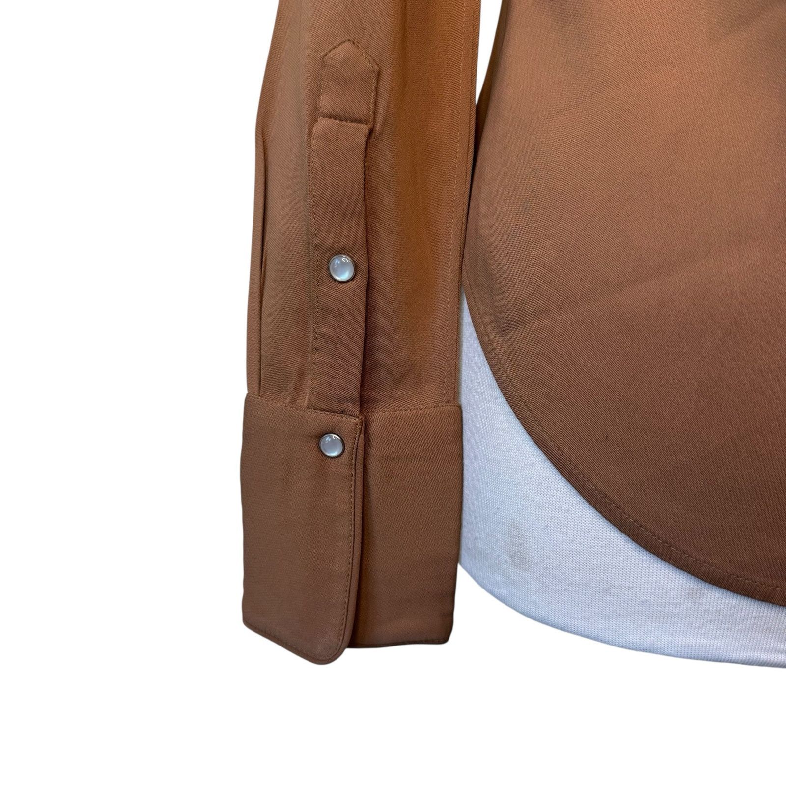 Rag & Bone Rag & Bone Cleo Snap-Front Work Shirt Brown Size XS Size XS / US 0-2 / IT 36-38 - 9 Thumbnail