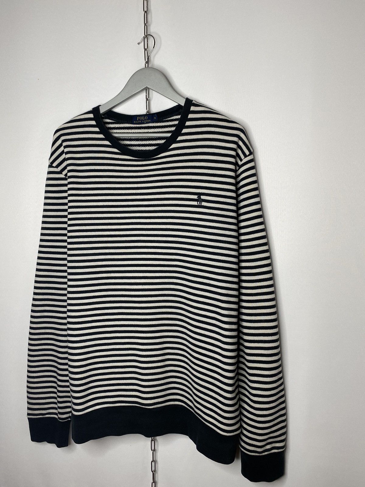 Vintage 🐎Vintage Polo Ralph Lauren Striped Sweatshirt Pullover🐎 Size US XL / EU 56 / 4 - 2 Thumbnail