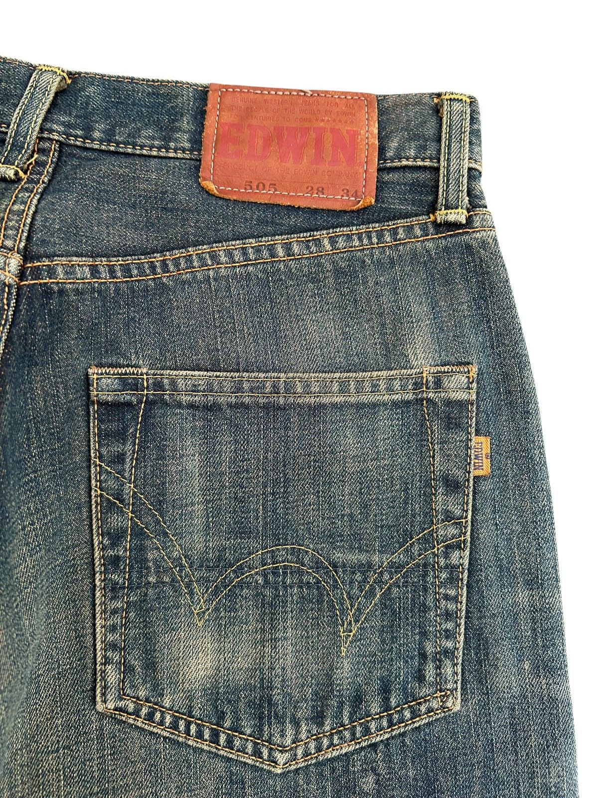 Kapital VINTAGE EDWIN 505 SELVEDGE BAGGY RUSTY DISTRESSED DENIM JEAN Size US 28 / EU 44 - 7 Thumbnail