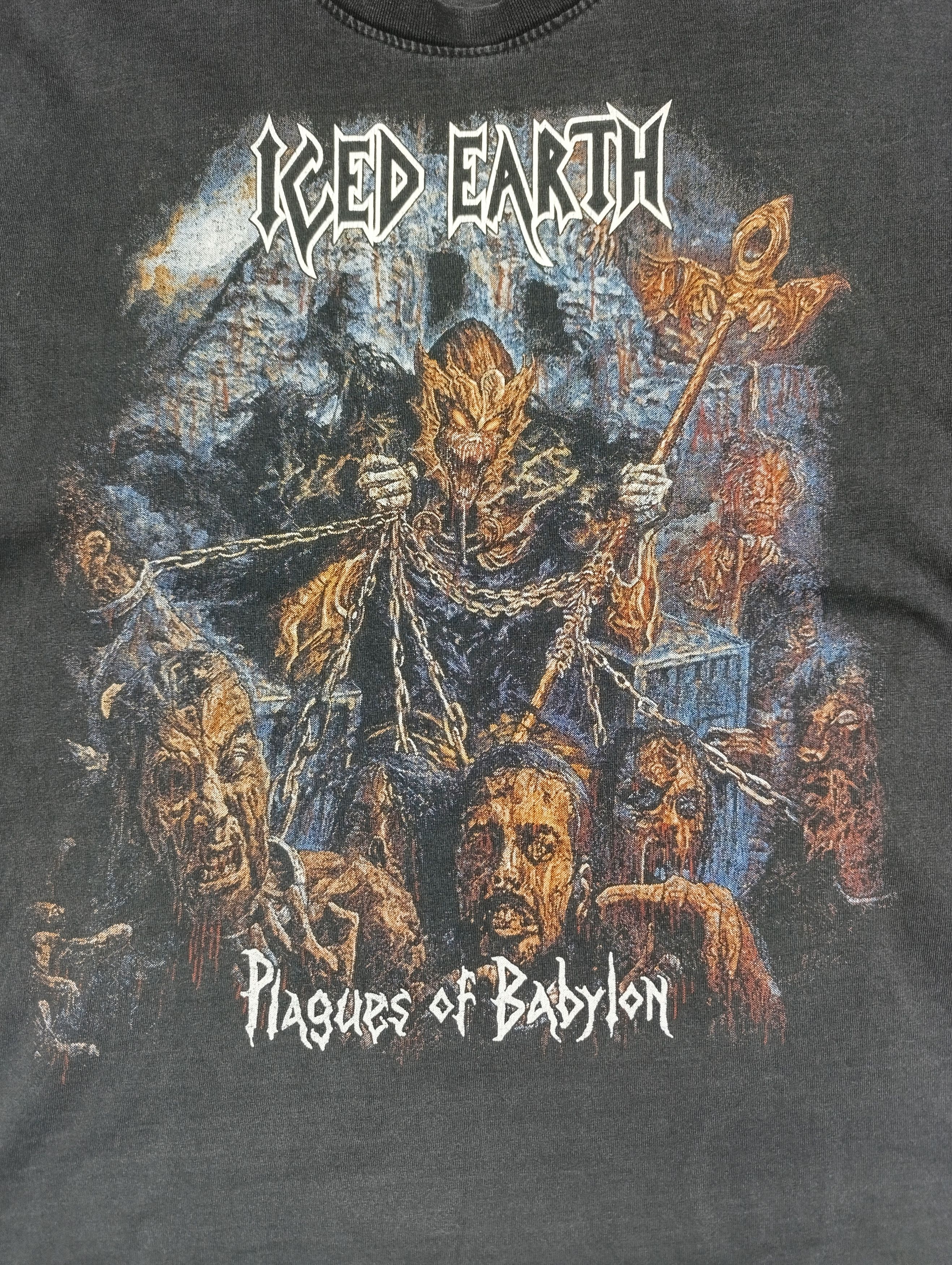 Vintage ICED EARTH “PLAGUES OF BABYLON” 2014 ALBUM GRAPHIC BAND TEE Size US L / EU 52-54 / 3 - 2 Thumbnail