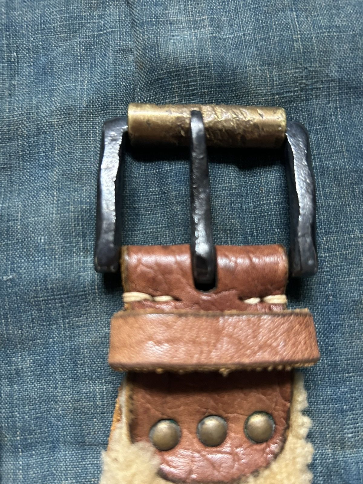 Kapital × Kapital Kountry kapital Boa fleece Belt - Beige Size ONE SIZE - 6 Thumbnail