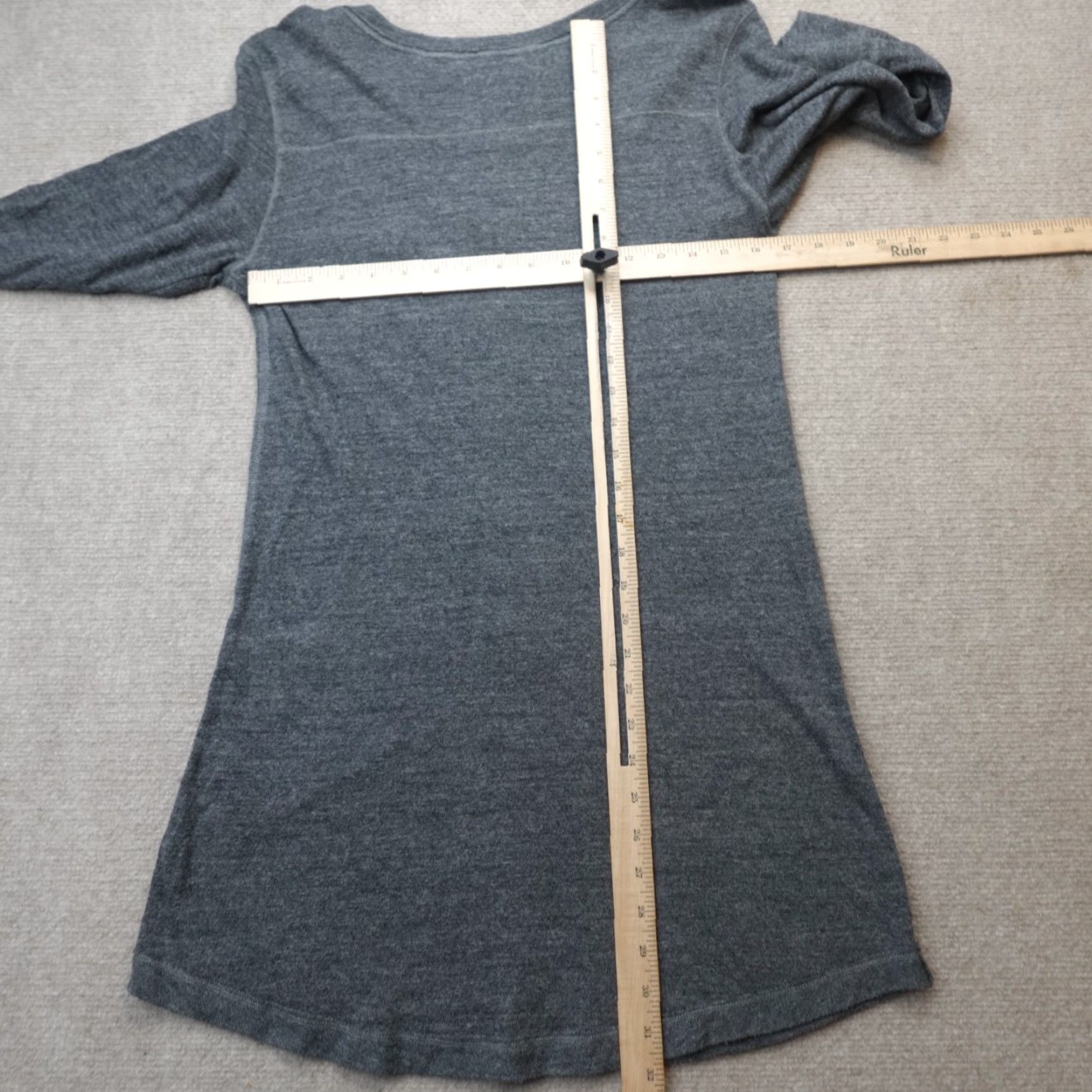 Abercrombie & Fitch Ruehl 925 Abercrombie & Fitch Women's Shirt Blouse M Gray 3/4 Sleeve Boat Neck Tunic Cotton Blend Vintage No Size M / US 6-8 / IT 42-44 - 5 Thumbnail