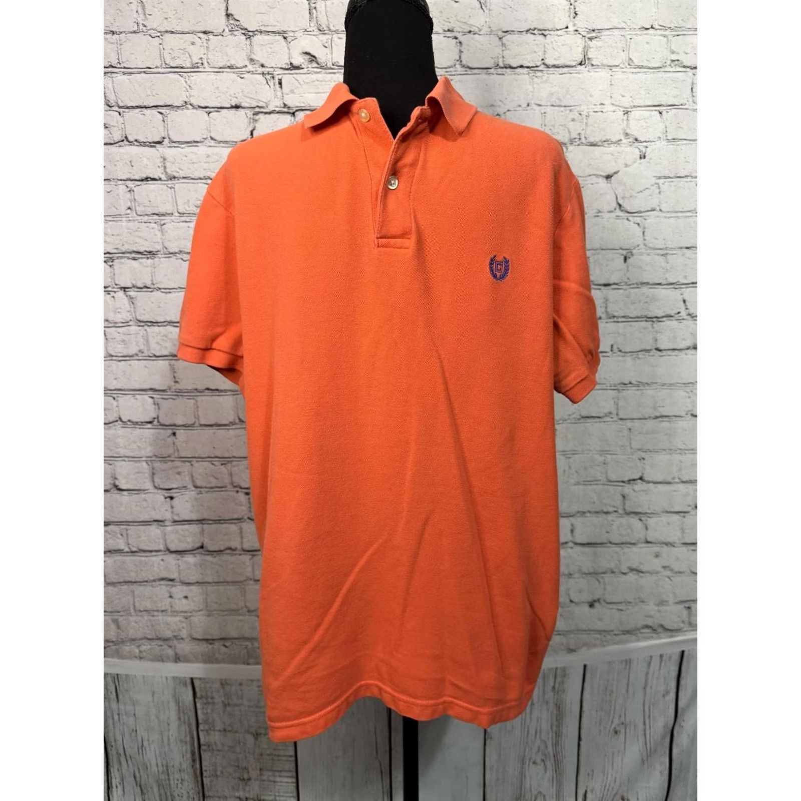 Chaps Chaps Polo Shirt Orange Men's L Regular Cotton Short Sleeve Button-Down Collar Polo Shirt Mens Orange L Shirts Size US L / EU 52-54 / 3 - 6 Thumbnail