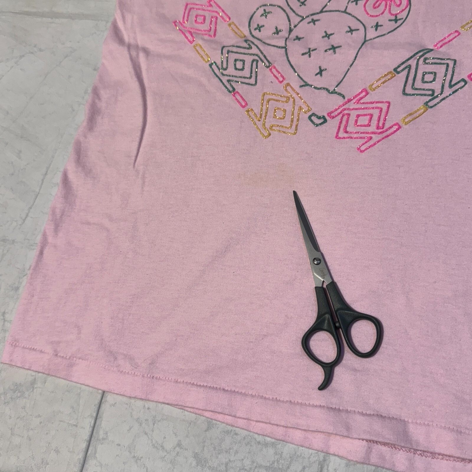 Other Vintage Oneita Southwestern Cactus Glitter Logo Pink Single Size M / US 6-8 / IT 42-44 - 2 Thumbnail
