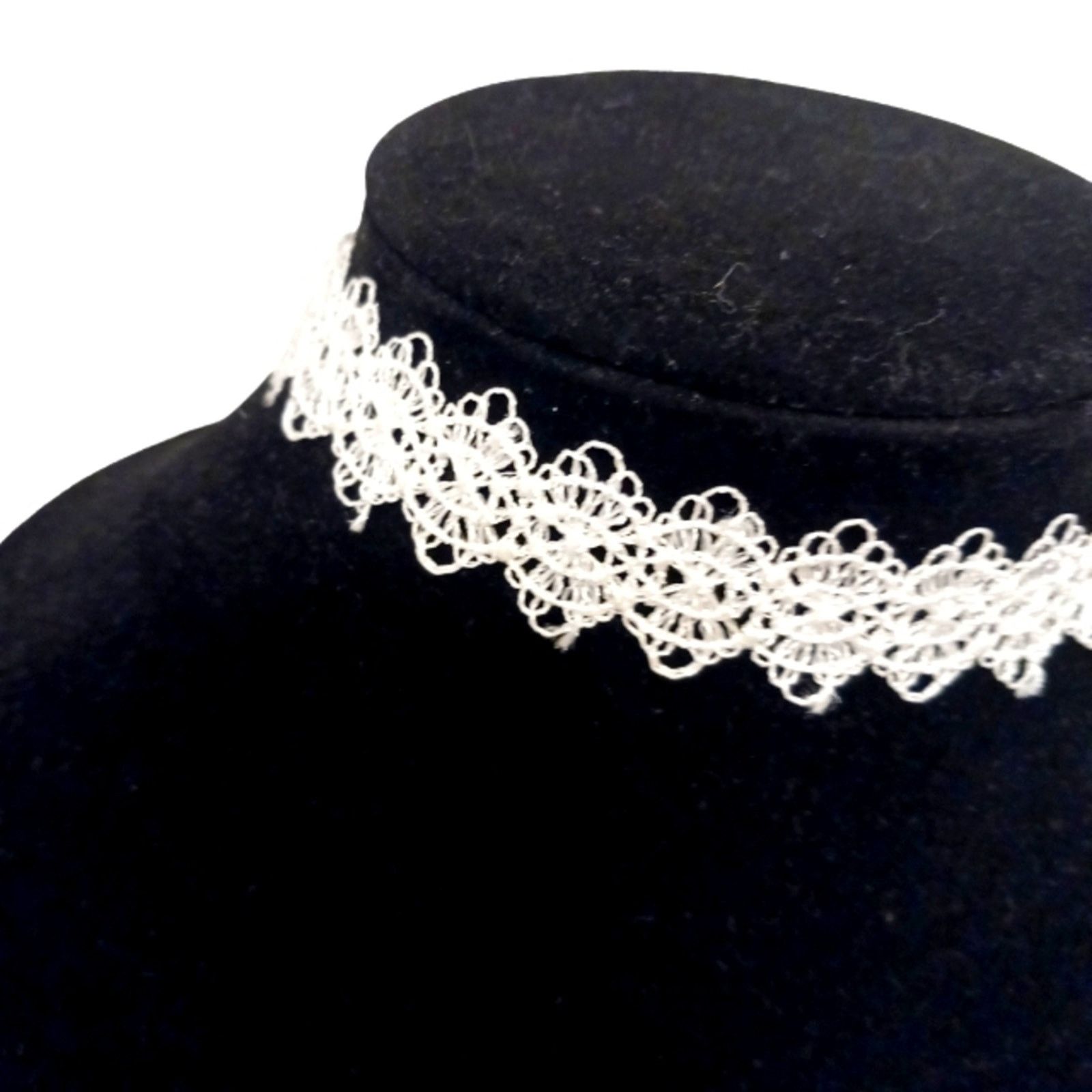 Other Eyelet Lace Choker Necklace WHITE Wedding Bridal Romantic Size ONE SIZE - 2 Thumbnail