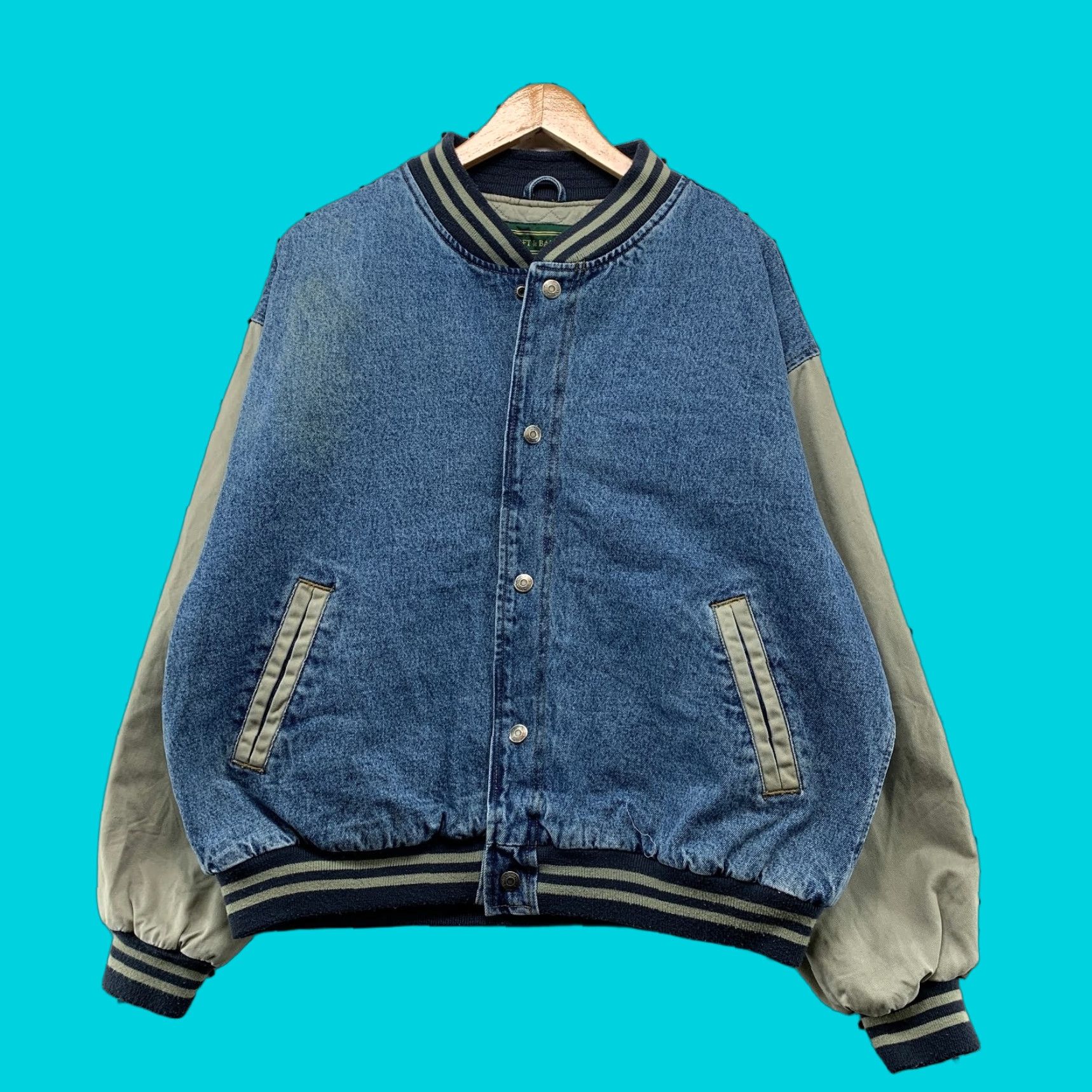 Croft & Barrow VINTAGE Croft Barrow Denim Bomber Button Jacket Mens L 90s Insulated Denim Blue 90s Mens Jacket Size US L / EU 52-54 / 3 - 1 Thumbnail