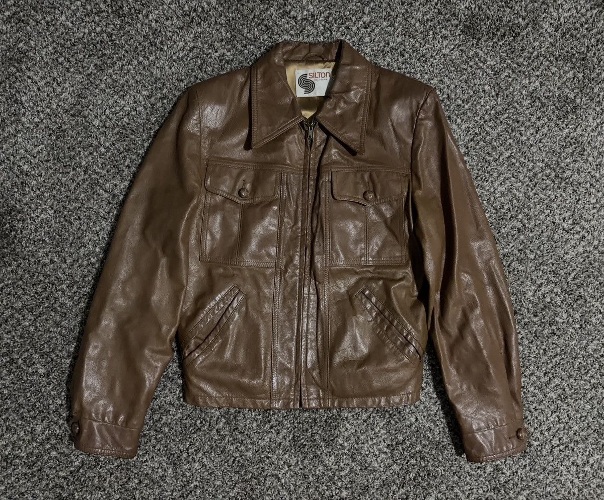 Vintage Vintage Silton California Genuine Brown Leather Jacket Size US S / EU 44-46 / 1 - 2 Thumbnail