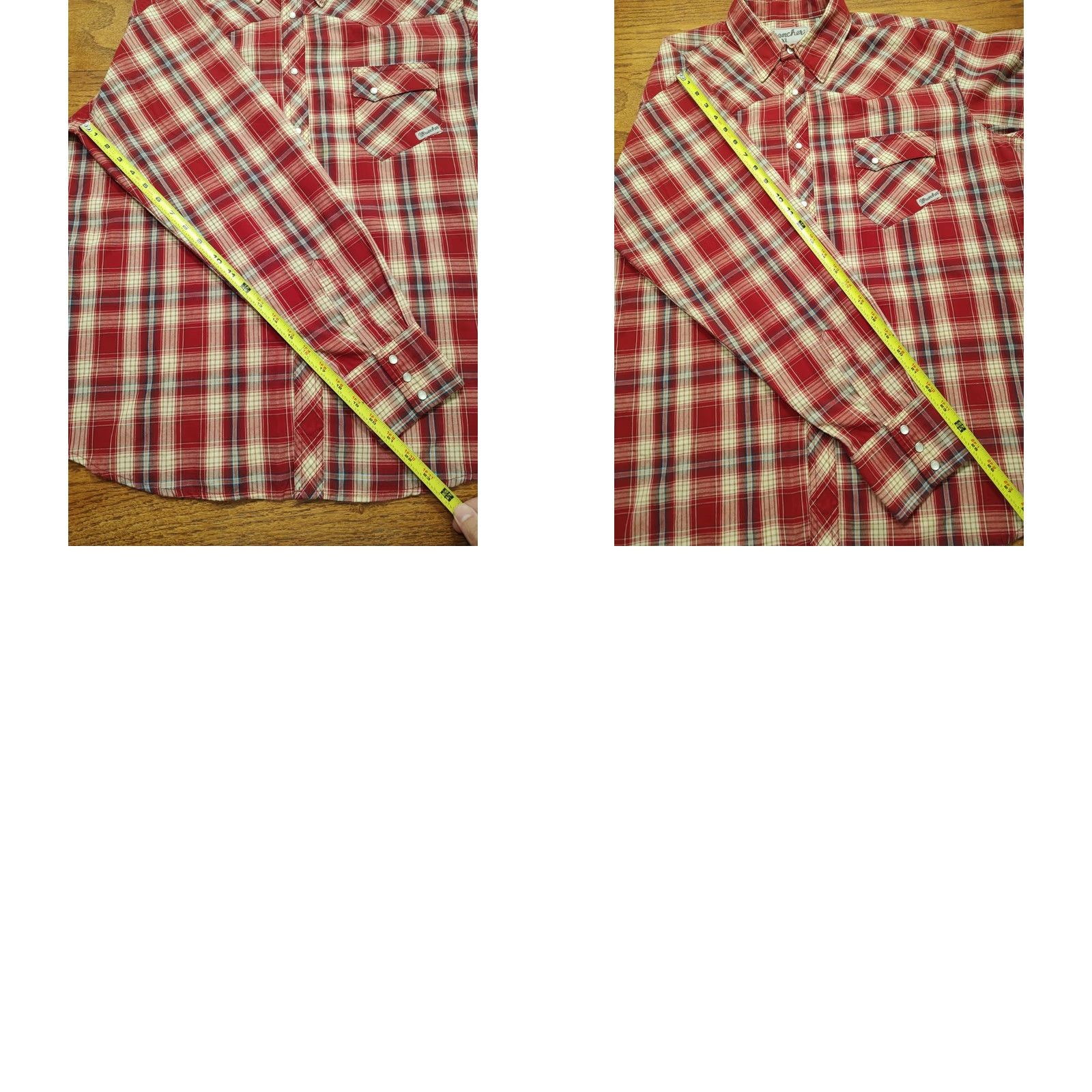 Wrangler VINTAGE Wrangler Wrancher Western Shirt Pearl Snap Red Plaid USA Mens XL Clearance? No. Size US XL / EU 56 / 4 - 8 Thumbnail