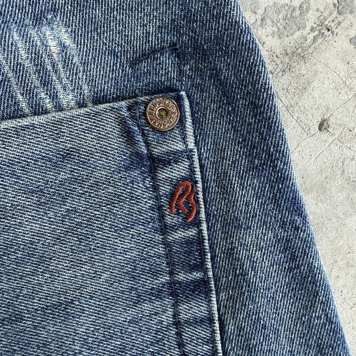 Japanese Brand W32x30 Vintage Snap Red Flare Faded Denim Jean Pants Size US 33 - 12 Thumbnail