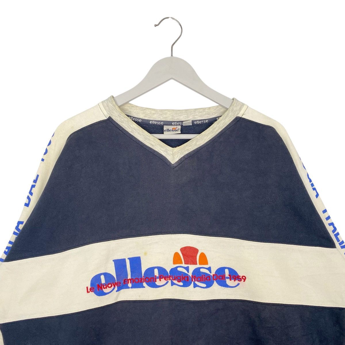 Vintage Vintage Ellesse Big Printed White/Blue Pullover Size L Size US L / EU 52-54 / 3 - 4 Thumbnail
