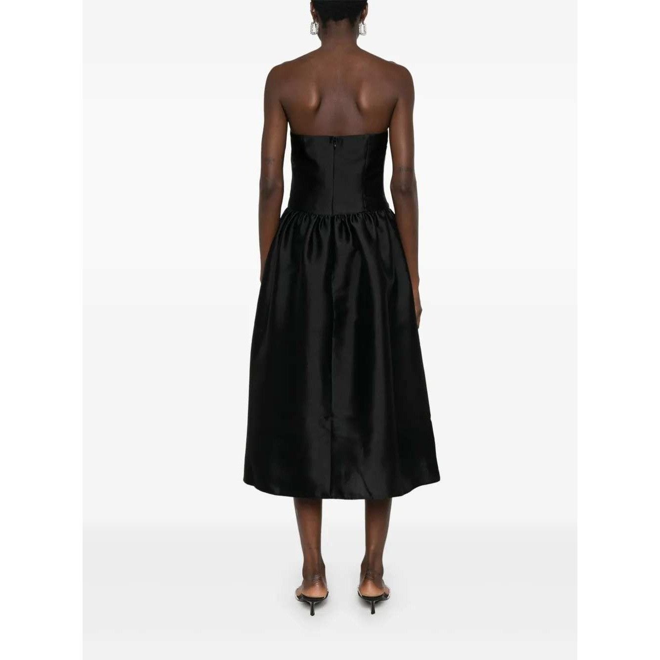 Self-Portrait Self Portrait Taffeta Midi Dress Women 4 Black Formal Dance Size S / US 4 / IT 40 - 19 Thumbnail