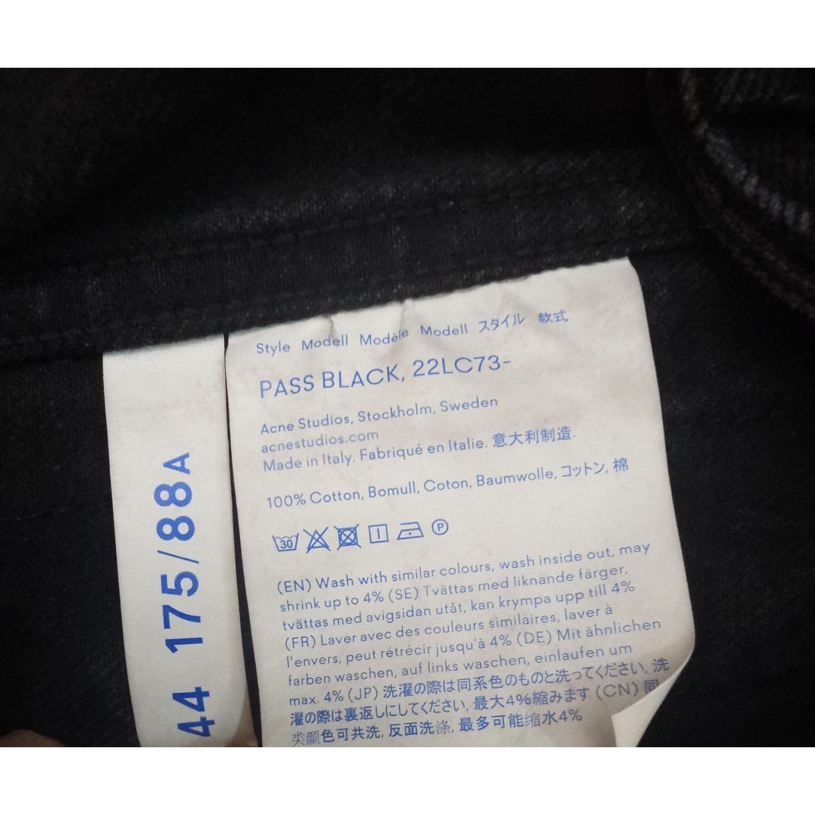 Acne Studios Acne Studios Bla Konst Denim Jacket In Pass Black 44 Size US S / EU 44-46 / 1 - 6 Thumbnail