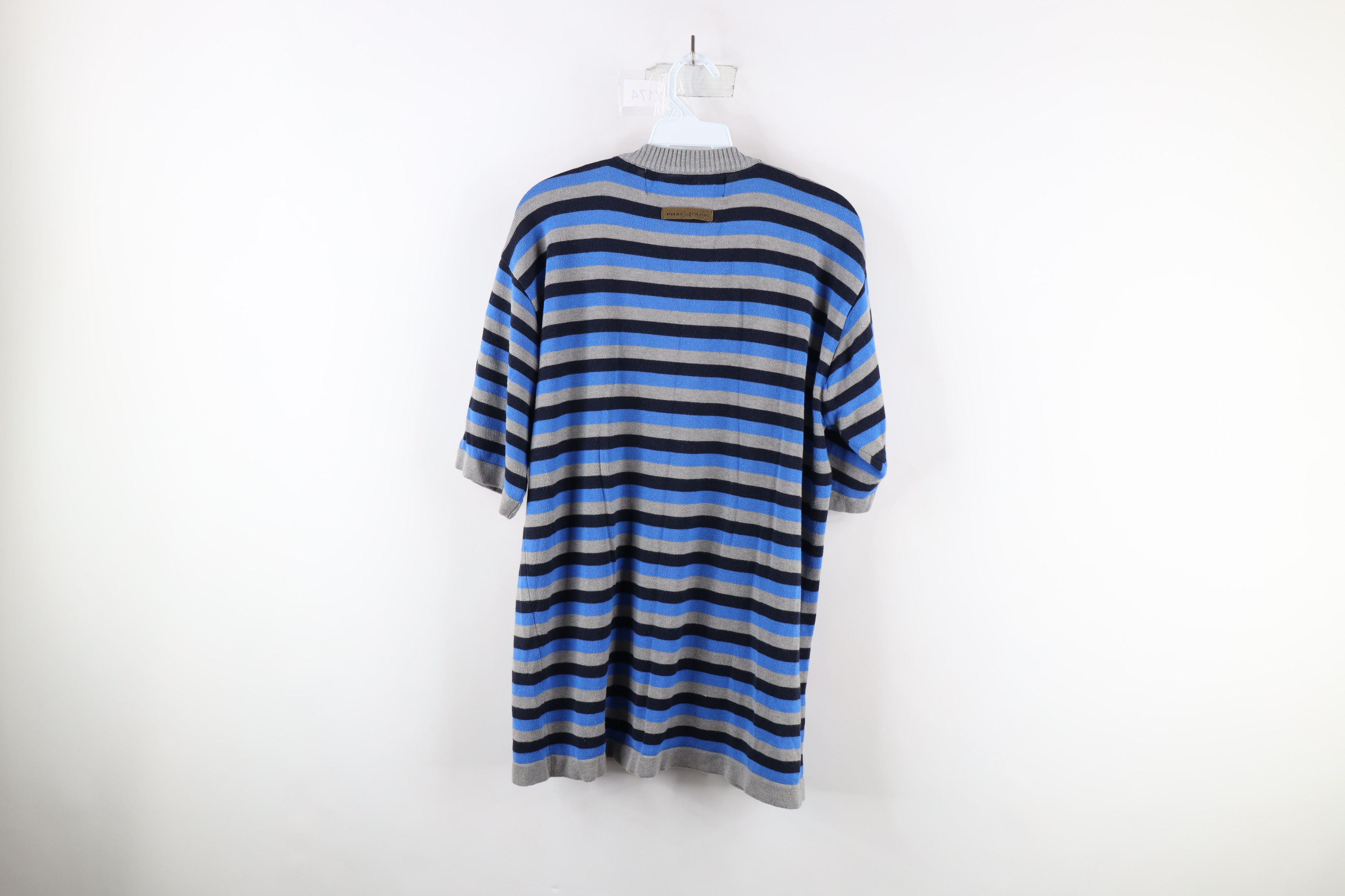 Phat Farm × Vintage Vintage Phat Farm Fit Striped Knit Short Sleeve Sweater Size US L / EU 52-54 / 3 - 8 Thumbnail