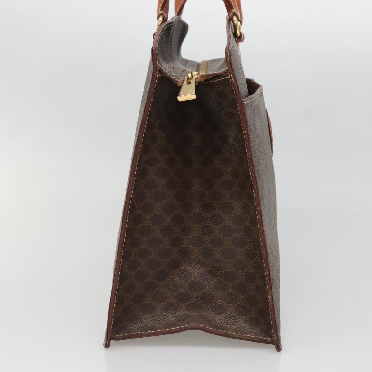 Celine CELINE Macadam Canvas Hand Bag Pvc Leather Brown Gold Size ONE SIZE - 4 Thumbnail