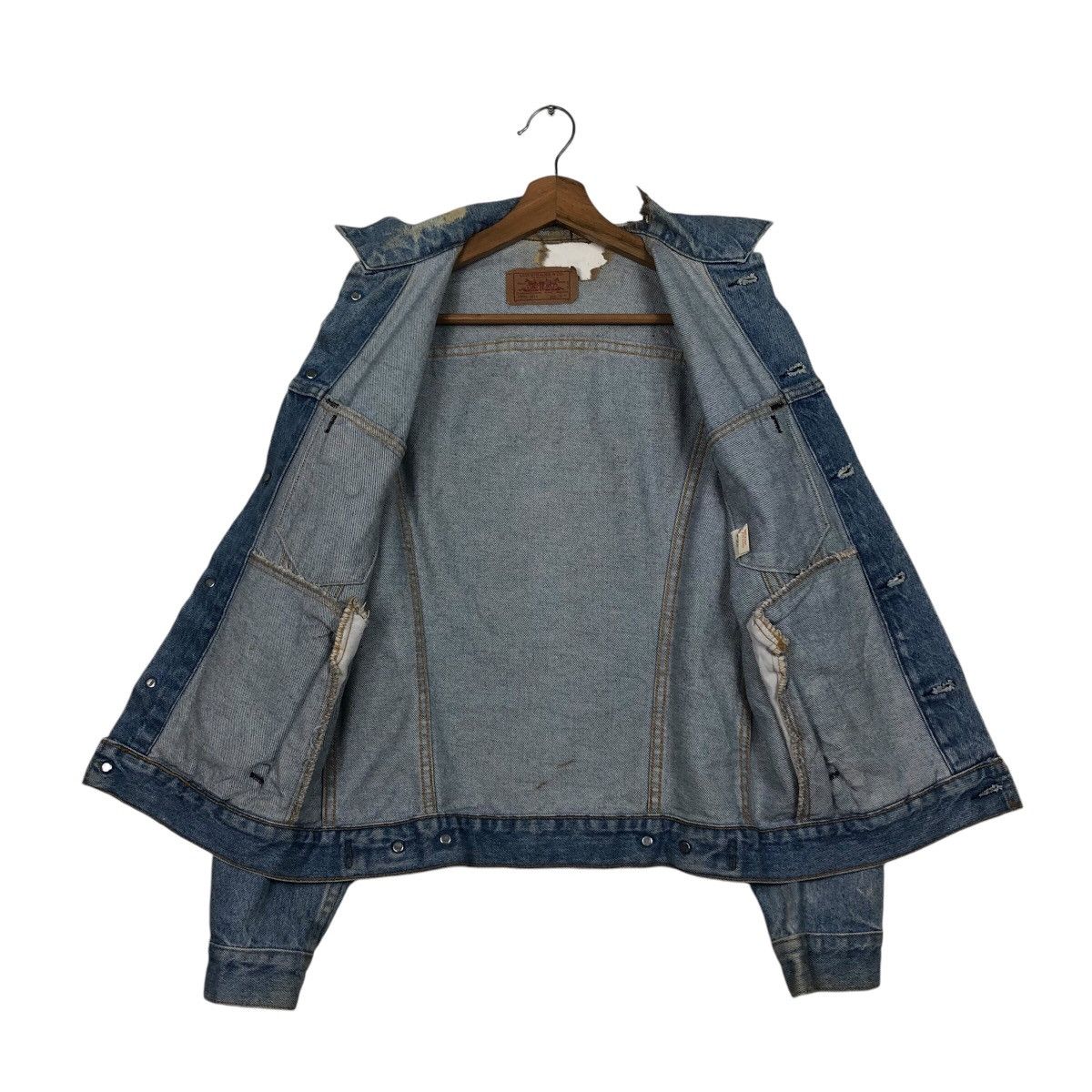 Levi's 📌Vintage Trucker Denim Jacket Distressed Levi's Made in Usa Size US M / EU 48-50 / 2 - 14 Thumbnail