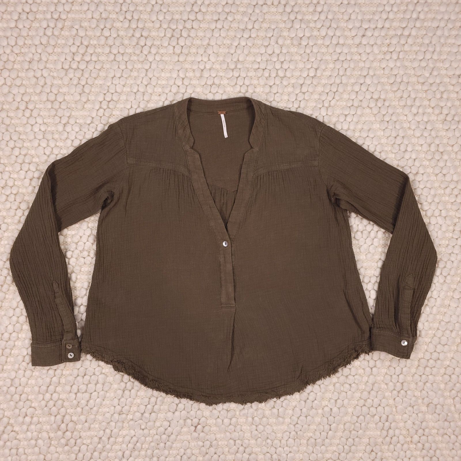 Free People Free People Changing Horizons Pullover Olive Green Sz Small Size S / US 4 / IT 40 - 5 Thumbnail