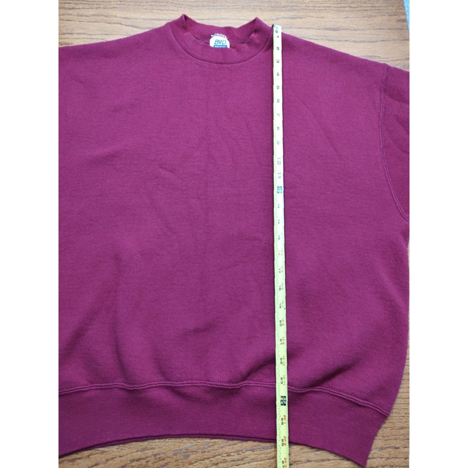 Vintage VINTAGE BVD Sweatshirt Red Heavyweight Crewneck XL Mens Adults Regular 90s USA Classic Pullover Cotton Blend Fleece Blank Crew Neck - Machine Washable Size US XL / EU 56 / 4 - 6 Thumbnail