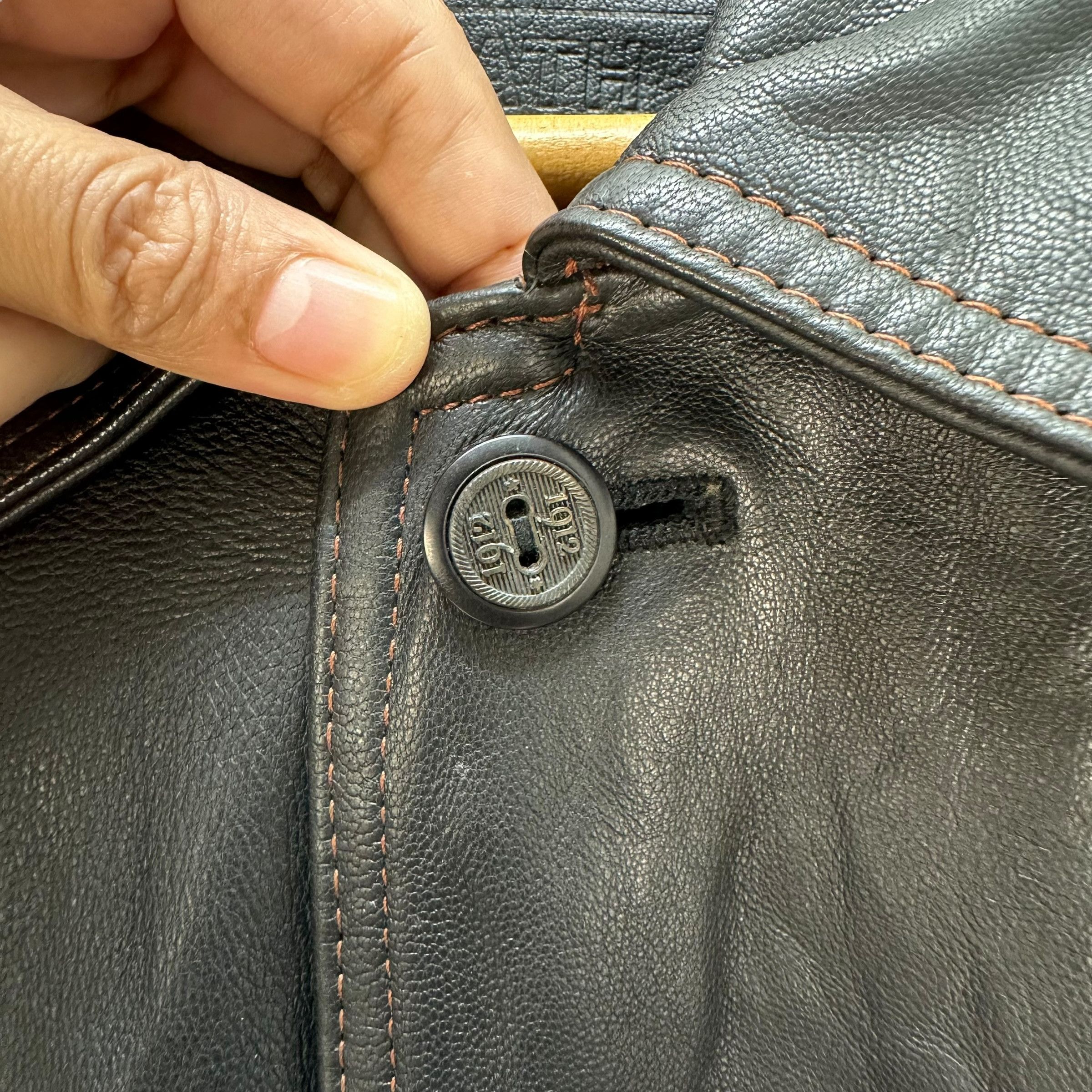 Vintage STRATH CONAR ITALIAN MODE 4 POCKET LEATHER JACKET #8990-46 Size US L / EU 52-54 / 3 - 6 Thumbnail