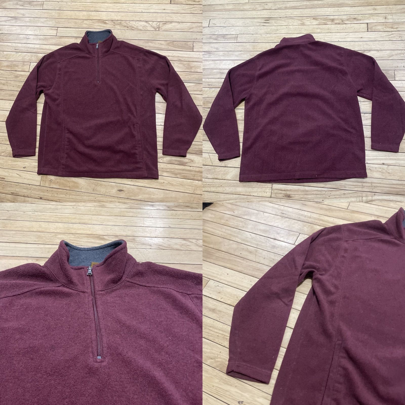 Vintage St. John's Bay Y2k Fleece Sweater Men L Red Maroon 1/4 Quarter Zip Old Money Shirt Size US L / EU 52-54 / 3 - 9 Thumbnail